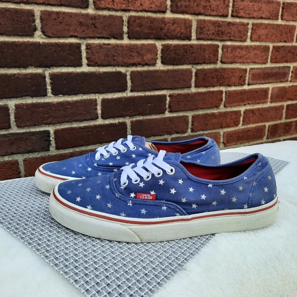 Vans Other - Vans Classic Authentic Low Studded Stars USA Red White Blue Patriotic Sneakers